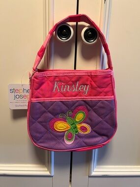 Stephen Joseph Kids Quilted Pink & Purple Butterfly Bag - Personalized Kinsley